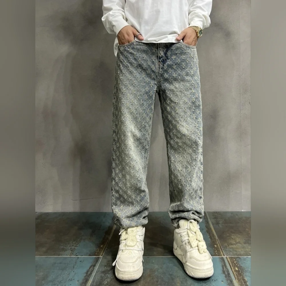 Textured Jacquard Jeans